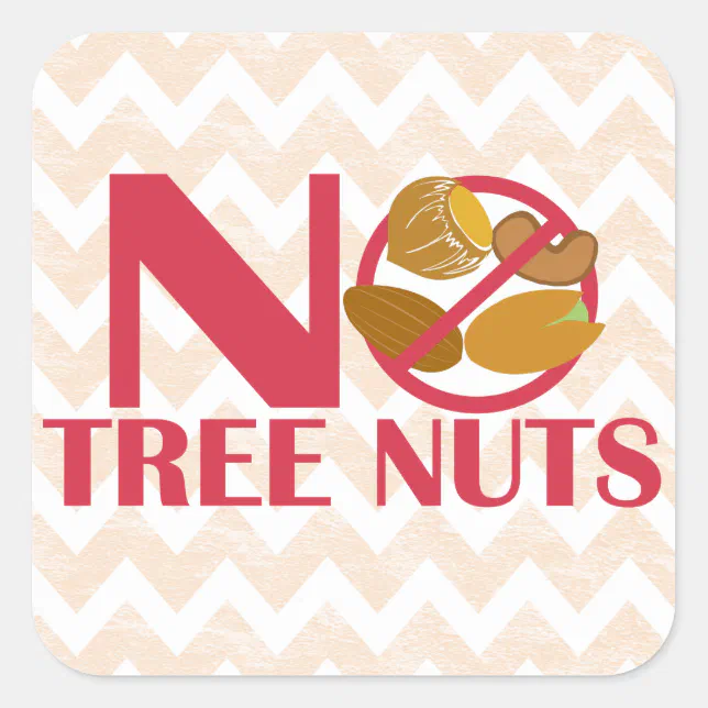 No Tree Nuts Food Allergy Alert Stickers Zazzle 5737