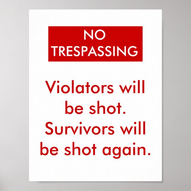 No Trespassing Poster (Front)