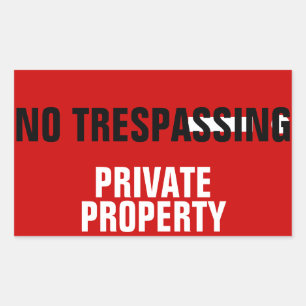 No trespassing private property stickers