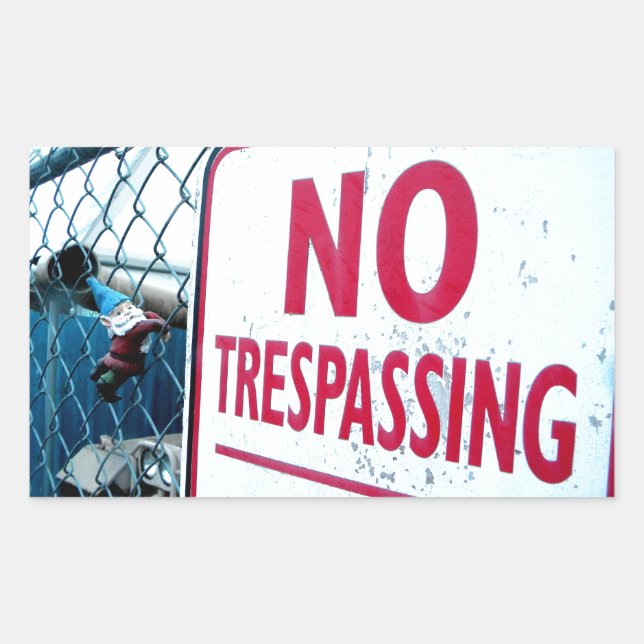 No Trespassing Rectangular Sticker (Front)