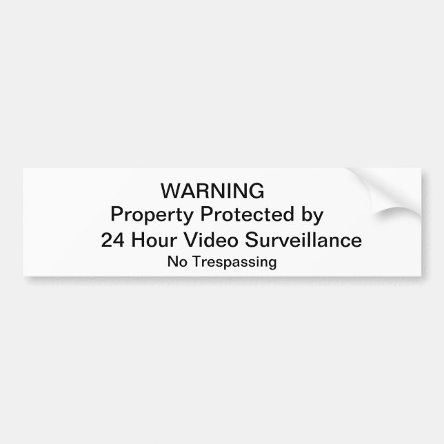 NO Trespassing Sign Bumper Sticker (Front)