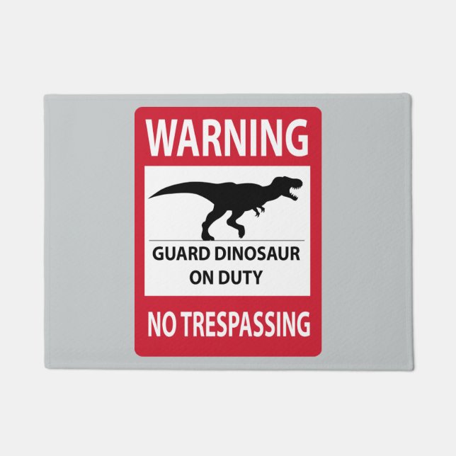 No Trespassing (T-Rex) Sign Doormat (Front)