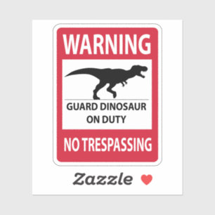 No Trespassing (T-Rex) Sign Sticker