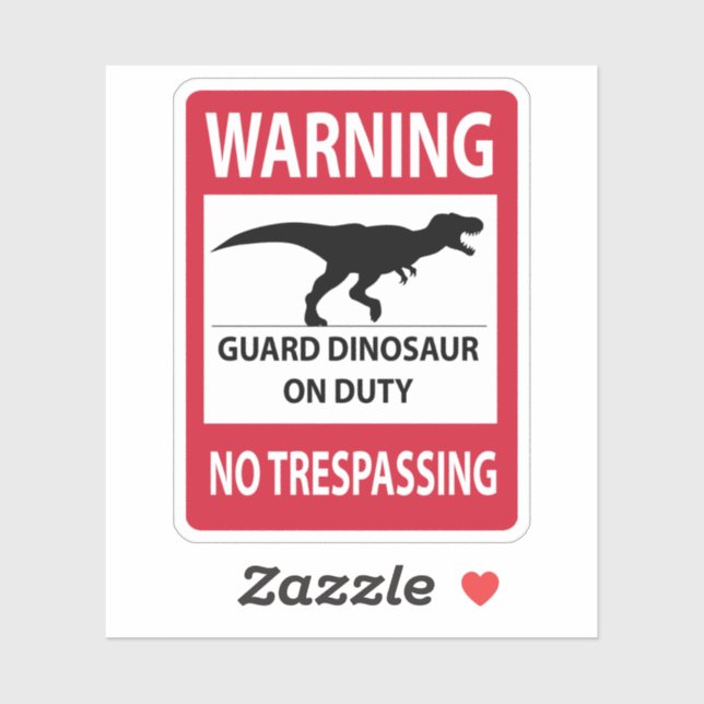 No Trespassing (T-Rex) Sign Sticker (Sheet)