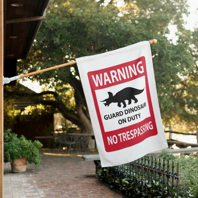 No Trespassing (Triceratops) Sign (In SItu)