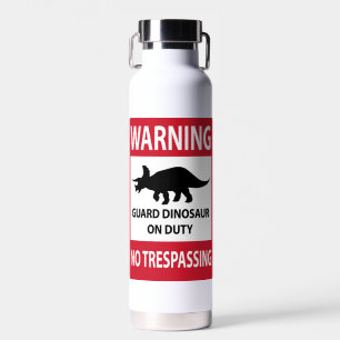 No Trespassing (Triceratops) Sign Water Bottle