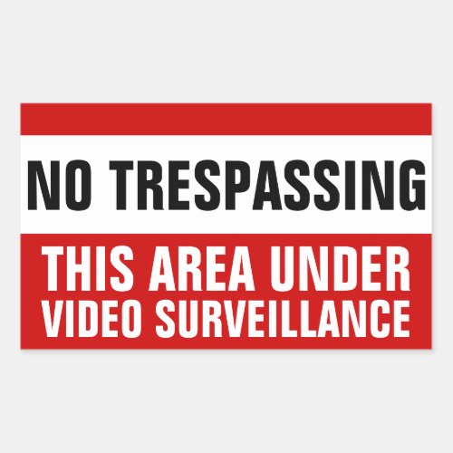 No trespassing video surveillance stickers