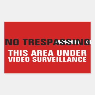 No trespassing video surveillance stickers