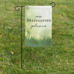 No Trespooping Funny Curb Your Dog Garden Flag