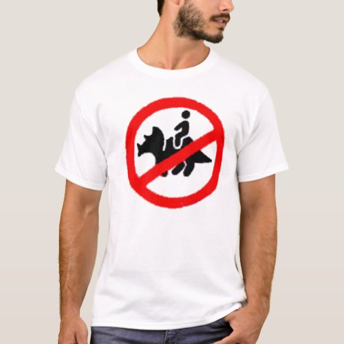 No Triceratops Riding Zone T_Shirt