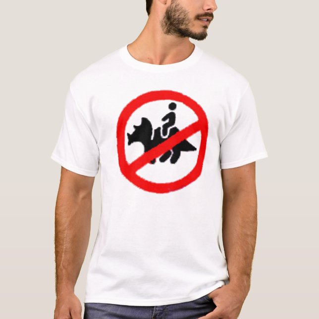 No Triceratops Riding Zone T-Shirt (Front)