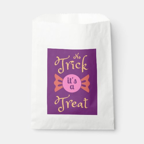 No Trick its a Treat Halloween Favor Bag