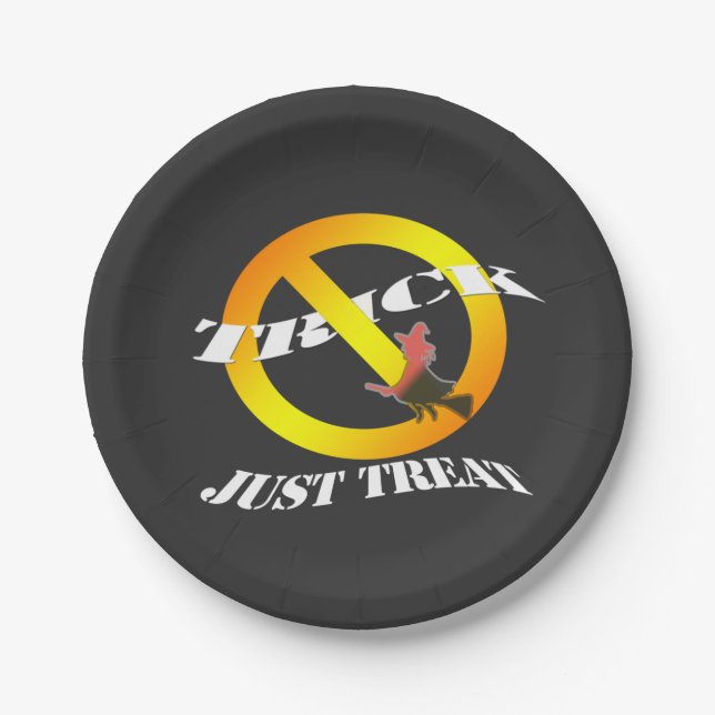 No trick just treat  paper plates (Front)