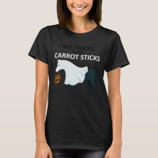 No Tricks Just Carrot Sticks Horse Ghost Halloween T-Shirt