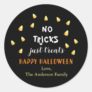 No Tricks Just Treats Candy Corn Classic Round Sticker