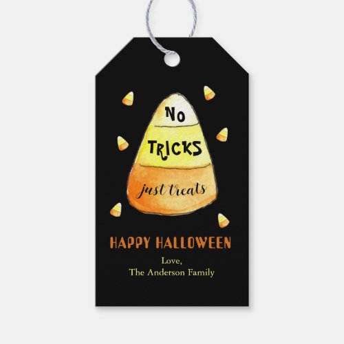 No Tricks Just Treats Candy Corn Gift tag