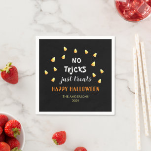 No Tricks Just Treats Candy Corn Halloween Napkins