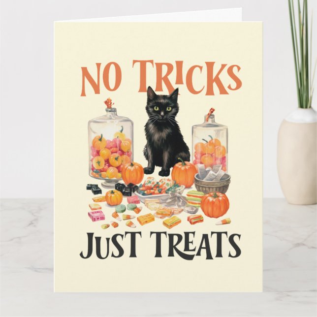"No tricks just treats"  Card (Front)