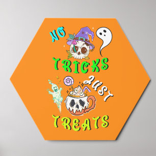 No Tricks Just Treats Cute Foam Core Photo Tile