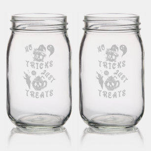 No Tricks Just Treats Cute Mason Jar