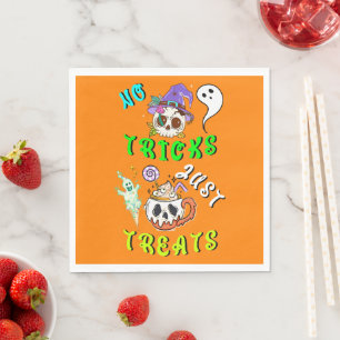 No Tricks Just Treats Cute Napkins