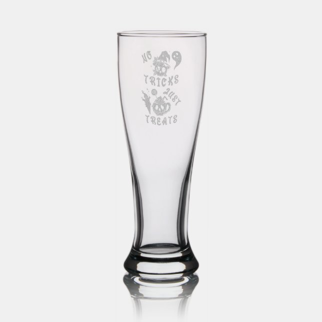 No Tricks Just Treats Cute Pilsner Glass (Glassware)
