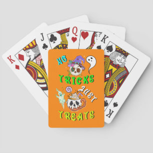 No Tricks Just Treats Cute Poker Cards