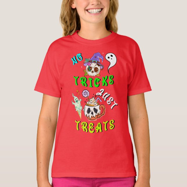No Tricks Just Treats Cute T-Shirt (Front)