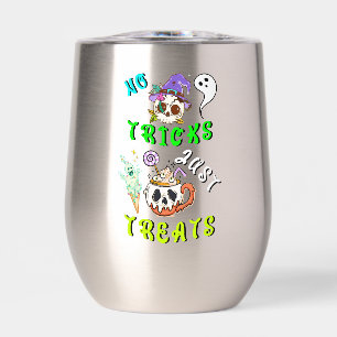 No Tricks Just Treats Cute Thermal Wine Tumbler