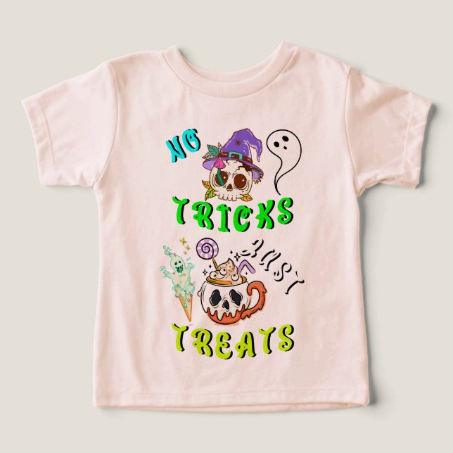 No Tricks Just Treats Cute Toddler T-shirt (Design Front)