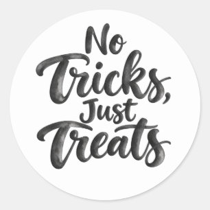 No Tricks Just Treats   Funny Kids Halloween Party Classic Round Sticker