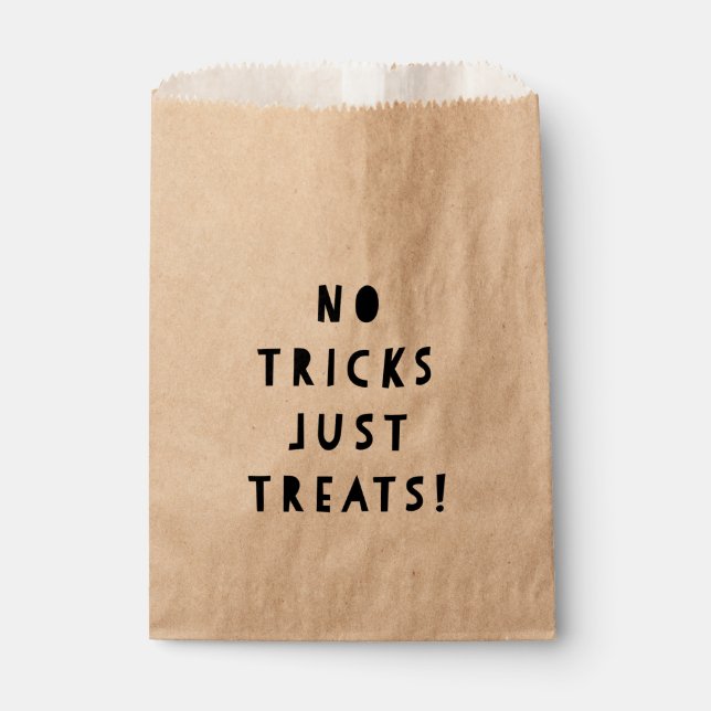 No Tricks Just Treats Halloween Candy Favor Bag (Front)