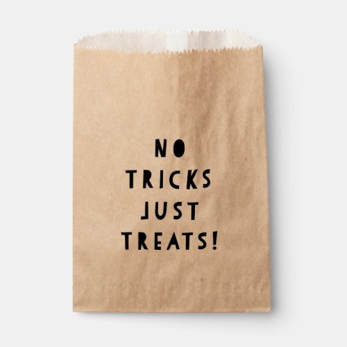 No Tricks Just Treats Halloween Candy Favor Bag