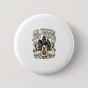 No Tricks Just Treats Halloween Dachshund Ghost De Button