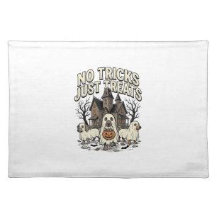 No Tricks Just Treats Halloween Dachshund Ghost De Cloth Placemat