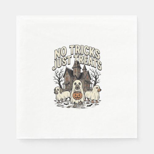 No Tricks Just Treats Halloween Dachshund Ghost De Napkins