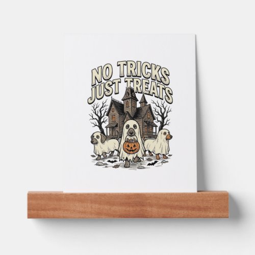 No Tricks Just Treats Halloween Dachshund Ghost De Picture Ledge