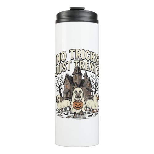 No Tricks Just Treats Halloween Dachshund Ghost De Thermal Tumbler