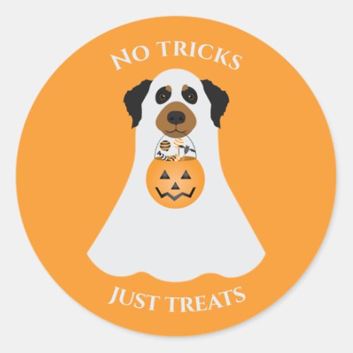 No Tricks Just Treats Halloween Dog Classic Round Sticker