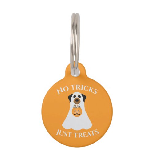 No Tricks Just Treats Halloween Dog Pet ID Tag