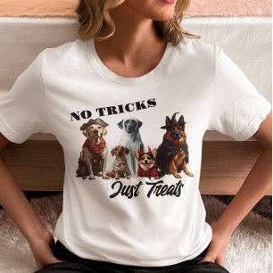 No Tricks Just Treats Halloween Dogs Tri-Blend Shirt