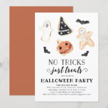 No Tricks, Just Treats Halloween Invitation
