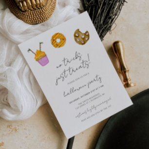 No Tricks Just Treats Halloween Party Invitation