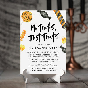 No Tricks Just Treats Halloween Party Invitation