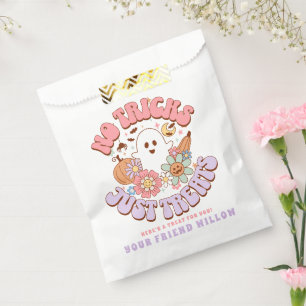 No Tricks Just Treats Halloween Retro Groovy Ghost Favor Bag