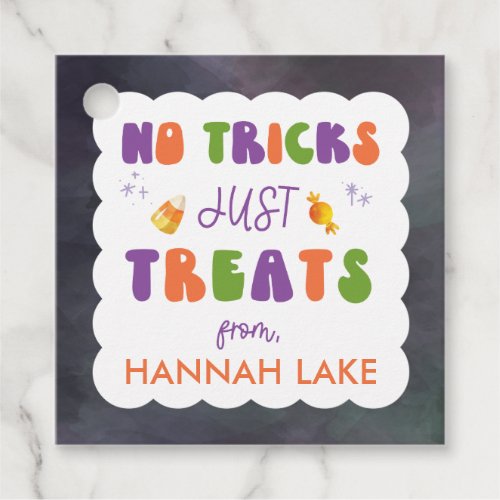 No Tricks Just Treats Kids Halloween Favor Tags