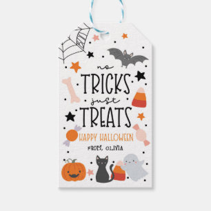 No Tricks Just Treats Kids Halloween Gift Tags