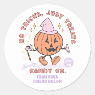 No Tricks Just Treats Spooky Candy Co Halloween Classic Round Sticker