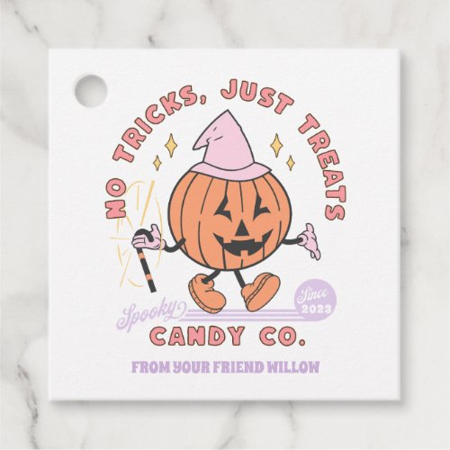 No Tricks Just Treats Spooky Candy Co Halloween Favor Tags