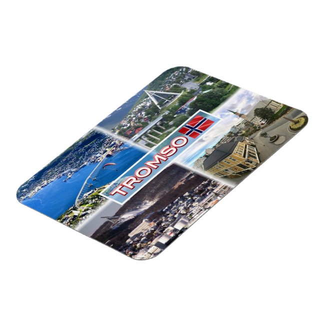 NO Tromso - Aerial View - Artic Cathedral Magnet (Left Side)